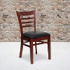 Emma and Oliver 2 Pack Ladder Back Wooden Restaurant Chair - 2 of 4