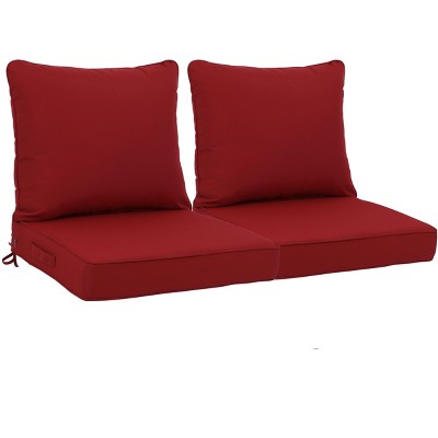 PAGED Outdoor Deep Seat Cushion Set,24x 24 inch,Waterproof Fade-Resistant Patio Furniture Cushions with Removable Covers,2PC