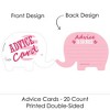 Big Dot of Happiness Pink Elephant - Wish Card Girl Baby Shower Activities - Shaped Advice Cards Game - Set of 20 - 3 of 4