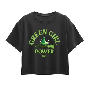 Girls' - Wicked - Green Girl Power Short Sleeve Boxy Graphic T-Shirt - 1 of 1
