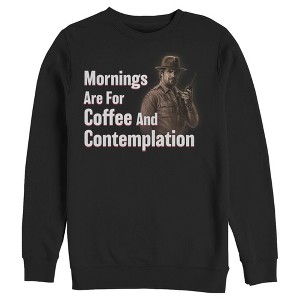 Men's Stranger Things Hopper Coffee and Contemplation Sweatshirt - 1 of 3