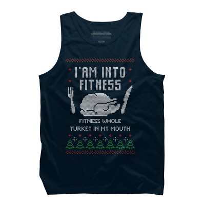 Men's Design By Humans Fitness Whole Turkey Ugly Christmas Sweater By shirtpublic Tank Top