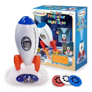 Playful Minds Rocket Projector Night Light – 2-in-1, 24 Space Images 3+ - 1 of 4