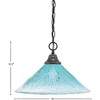 Toltec Lighting Any 1 - Light Pendant in  Dark Granite with 16" Teal Crystal Shade - 2 of 2