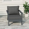 WestinTrends Avalon Gray Outdoor Modern HDPE Patio Club Chair with Deep Seat Cushions - 2 of 4