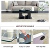 Rectangular Modern Stylish Coffee Table, Glass Table, With Tempered Glass Tabletop And Wooden Mdf Legs - 2 of 4