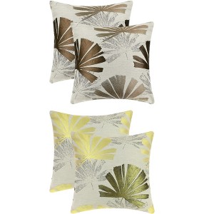 Unique Bargains 4 Pcs Tropic Leaf Pattern Home Decor Throw Pillow Covers for Couch Sofa - 1 of 4