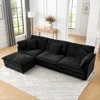 TIRAMISUBEST Cloud Couch Sectional L Shaped Sofa with Storage Ottoman Convertible Lounge Breathable Fabric Sofa Oversized 4 Seat Couch - 2 of 4