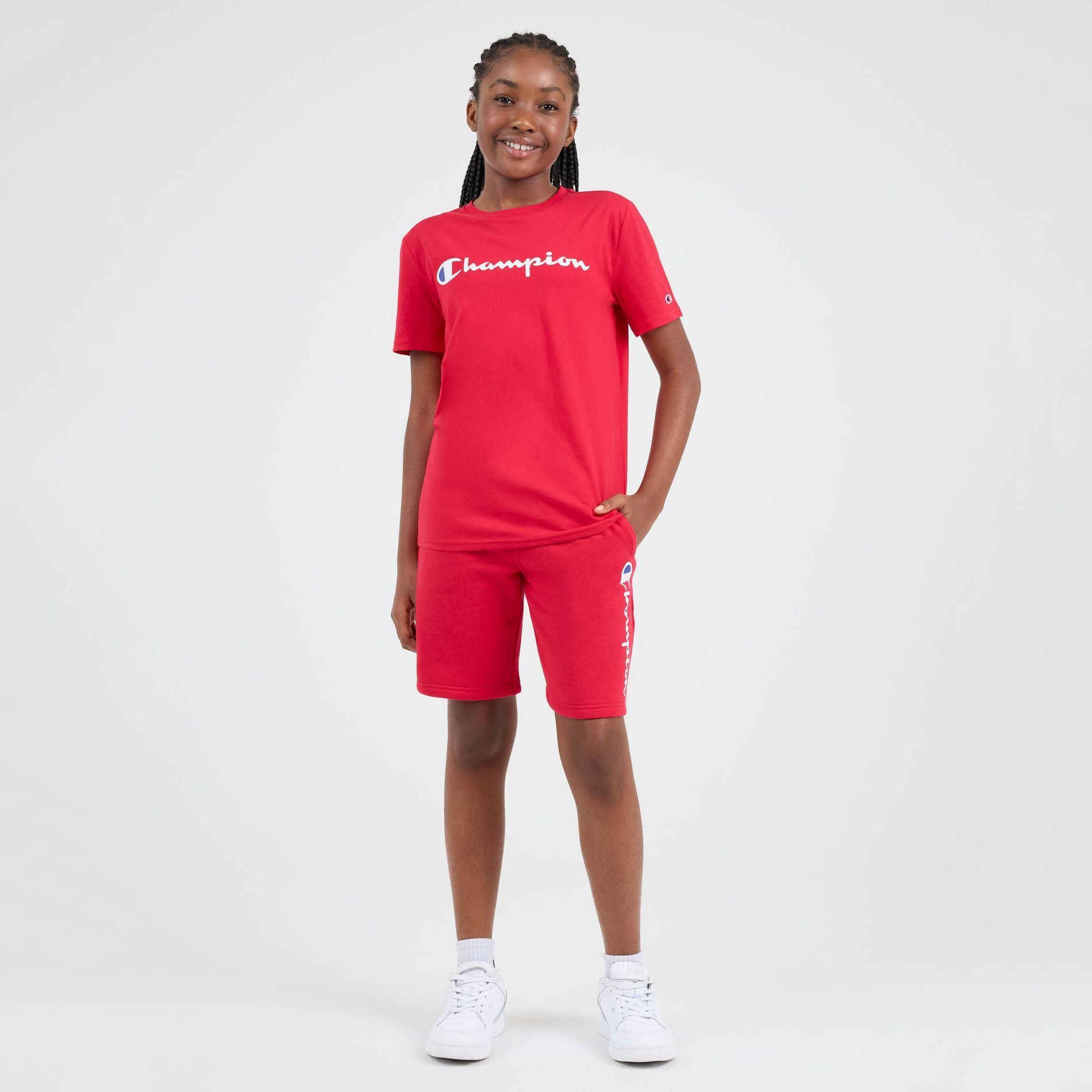 Champion Boys' Fleece Shorts - Red L