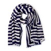 The Marina - Navy and White Lightweight Scarf by Youzey - 2 of 4
