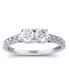 Pompeii3 1ct Two Stone Diamond Round Cut Engagement Anniversary Ring 14k White Gold - image 3 of 4