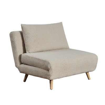 Merrick Lane Convertible Tri-Fold Sleeper Chair with Channel Stitching and Pillow