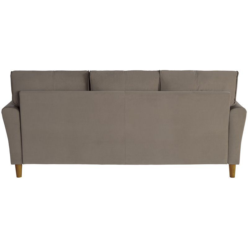 Dunleith Modern Contemporary Velvet Tufted Sofa in Brown and Walnut - Lexicon, 3 of 7