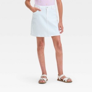 Girls' Denim Skirt - Cat & Jack™ White - 1 of 3