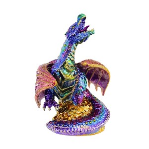 Glitter Lab 6.5 Inch Violet Dragon On Treasure Ornament Christmas Tree Ornament , Hand Painted Embellished (1PC) - 1 of 3