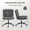 Armless Office Chair Adjustable Height with Tufted Back and Swivel Wheels for Home Study Desk-3irtyhousy - 4 of 4