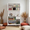 71" Tall Kitchen Pantry Cabinet with Microwave Countertop, Freestanding Hutch Storage Cabinet with 6 Doors, Drawer & Adjustable Shelves - 3 of 4