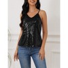Womens Sequin Tank Tops Casual Fashion V Neck Strappy Sequin Sparkle Shimmer Camisole Sleeveless Tanks Tops - 3 of 4