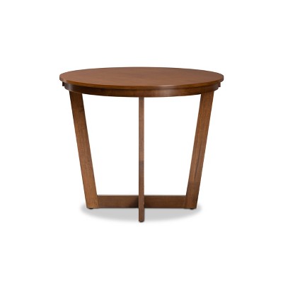 Alayna 36" Round Walnut Wood Contemporary Dining Table