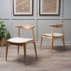 Wooden Dining Chairs Set of 2,Upholstered Round Backrest Dining Chairs, Armless Dining Chairs,Indoor Furniture-Cuddlewood - 2 of 4