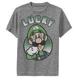 Boy's Nintendo Super Mario St. Patrick's Day Lucky Luigi Retro Performance Tee