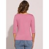 INSPIRE CHIC Women's Classic Solid Elbow Sleeves Round Neck Slim Fit T-Shirts - 4 of 4