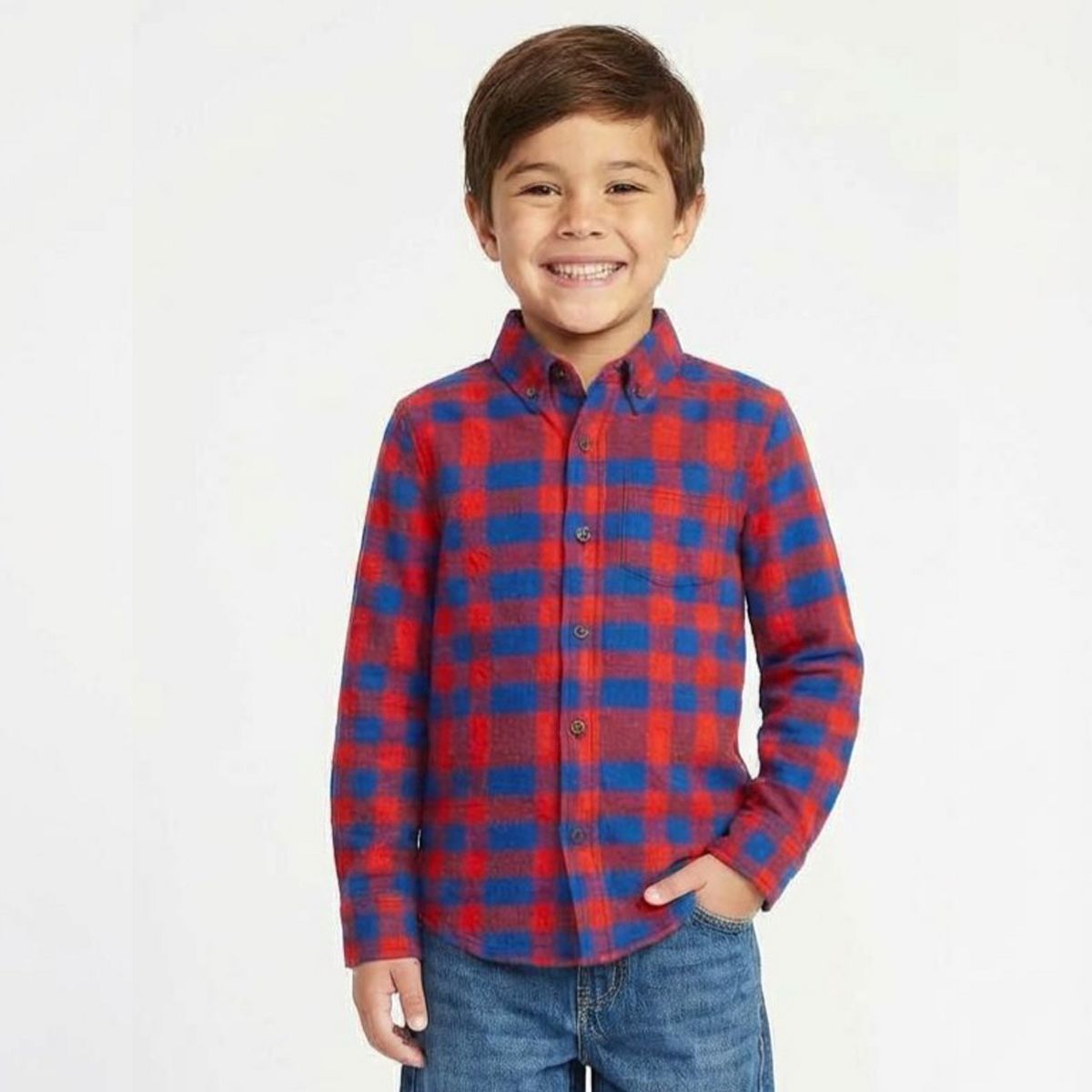 Rockets of Awesome Uneven Plaid Shirt for Boys - thumbnail 3