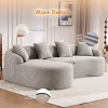 98.8" L-Shaped Chenille Sectional Sofa, 3-Seater Modular Couch with Curved Chaise, No Assembly for Living Room Apartment-3irtyhousy - 3 of 4