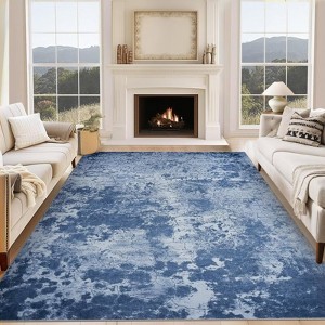 Abstract Machine Washable Rug with Non Slip Backing Ultra-Thin Non Shedding Stain Resistant Indoor Carpet for Living Room Bedroom Dining Room - 1 of 4