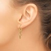 Black Bow Jewelry 13mm Textured Cross with Heart Lever Back Earrings in 14k Yellow Gold - 3 of 4