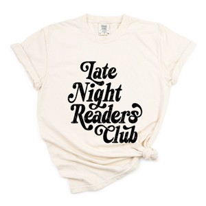 Late Night Readers Club Distressed - Women's Garment Dyed Graphic T-Shirt - 1 of 4