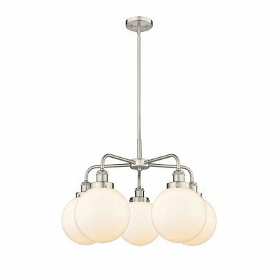 Beacon - 5 Light Stem Hung Chandelier In Art Deco Style-17.38 Inches Tall and 26 Inches Wide