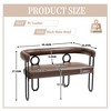 NicBex 46.46 Inch Small Loveseat Sofa Modern Upholstered Chenille Fabric 2 Seater Couch with Metal Legs for Living Room,Apartment - 3 of 4