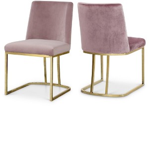 Meridian Furniture,Heidi Velvet Dining Chair, Set of 2 - 1 of 4