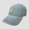 Mighty Fine Dog Graphic Denim Baseball Hat - Blue - 3 of 4