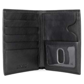 J. Buxton Emblem Credit Card Folio Leather Wallet - Black