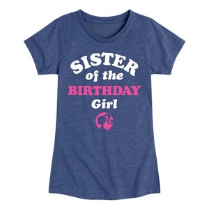 Girls' - Barbie - Sister Of The Birthday Girl Fitted Short Sleeve Graphic T-Shirt - 1 of 4