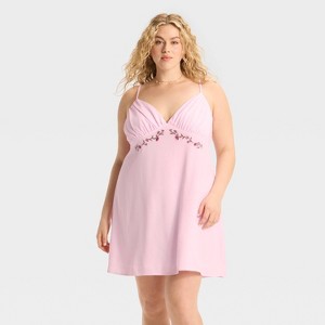 Women's Embroidered Crepe Mini A-Line Dress - Wild Fable™ - 1 of 4