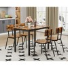 5-Piece Dining Set with 4 Chairs, Metal Frame and MDF Board - 2 of 4