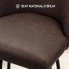 Dark Brown PU Leather Bar Height Bar Stool, Set of 2, 360° Swivel Upholstered Bar Stool - 2 of 4