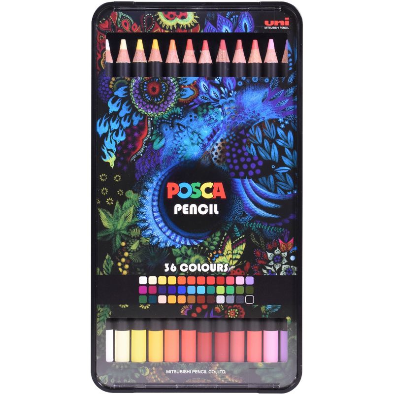 uni POSCA 36pk Oil-Based Colored Pencils 4.0mm Lead in Assorted Colors, 1 of 15