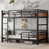 Twin XL Over Twin XL Metal Loft Bed with Ladder and Safety Guardrails - 2 of 4