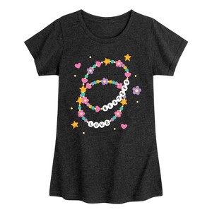 Girls' - Instant Message - Friendship Bracelet Fitted Short Sleeve Graphic T-Shirt - 1 of 4