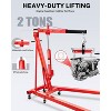 2-Ton Folding Engine Hoist with Lever, Hydraulic Shop Crane with 6 Swivel Wheels & Adjustable Boom (0.5T-2T), Heavy-Duty Cherry Picker for Garage - 3 of 4