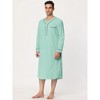 INSPIRE CHIC Men's Cotton Long Sleeves V Neck Chest Pocket Nightgown - 3 of 4
