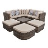 Suki 8-piece All-Weather Rattan Patio Conversation Set with Coffee Table, Sectional Sofa with Cushions and Pillows, Outdoor Furniture - Maison Boucle - 3 of 4