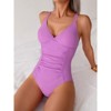 Coolmee Women Tummy Control One Piece Swimsuit - Push Up Bathing Suit Full Coverage Slimming Swimwear - 2 of 4