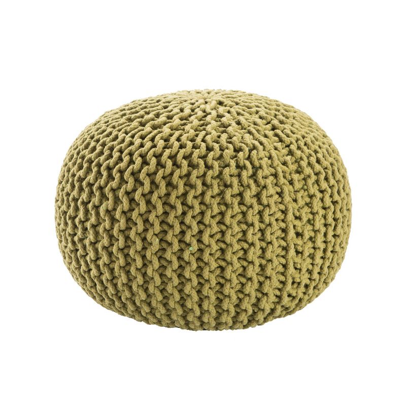 20&#34; Round Modern Knitted Pouf Ottoman Green - Jaipur Living, 1 of 5