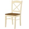 Monarch Specialties Dining Chair Set Of 2 Side Kitchen Dining Room Oak And Cream Wood Legs Transitional - 3 of 4