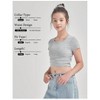 Mocamel Girl's 3-piece Square Collar Side Waist Pleated Short Top Simple Slim T-shirt - 2 of 4